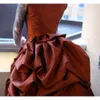 Ruched Dresses Vintage Bustle Taffetaの袖なしビクトリア朝のイブニングフォーマルOcn Prom Gowns Vampire Masquerade Halloween Dress Steampunk Gothic Vestido