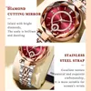 Luxur Designer Diamond Watch for Women High Quality Quartz Datum armbandsur rostfritt stål rosguldrem