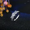 Anelli a grappolo anello di fidanzamento di alta qualità matrimonio cristallo 925 sterling argento con gioielli cz luccicanti per donne feste