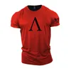 T-shirt da uomo T-shirt spartan retrò per uomo Summer Sump Short Short Hip-hop T-shirt O-Neck Overszed Sports Sports per uomo Top Casual J240426