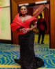 2024 ASO Ebi Black Mermaid Dress Prom Vestido Sequine Luxurious Evening Party Formal Segunda recepción 50 ° cumpleaños Vestidos de vestidos Robe de Soiree ZJ329