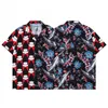 Fashion Hawaii Floral Letter Print Beach Shirts Men's Designer Silk Bowling Shirt Casual Shirts Men Summer Short Sleeve Loose Dress Shirt M-XXXL #x1