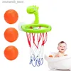 Sand Play Water Fun Baby Shower Toys Bathtub Basketball Hoop 4 Fun en draagbare items voor jonge kinderen jongens water met ballen cartoon zuigbekers Q240426