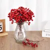 Fleurs décoratives 5pcs Berries de Noël rouges Stamis de baies de houx artificielles Ornements de couronne de bricolage