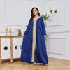 Ethnische Kleidung elegante V-Ausschnitt V-Ausschnitt Dubai Abayas Pendler Stickrobe Muslim Abaya für Frauen türkischer Islam Party Abendkleid Kaftan