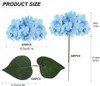 Fleurs décoratives 20 Pack Hortengea Artificial Hortensia Silk Flowers avec de la tige et de fausses feuilles pour la décoration de mariage à la maison (bleu)