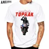 T-shirt maschile toprak razgatlioglu numero 54 gp t-shirt da corsa New Men Short Slve Boy Adventure Sport Casual Tops White Tops Motorcycle Rider TS T240425