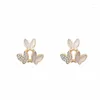 Boucles d'oreilles étalon émail papillon forme ramine doré perçage oreille de la mode coréenne inhabituelle bijoux
