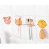 Toothbrush Holders Cartoon Chick Bunny Kitten Bear Animal Holder Wall Mounted Antibacterial Tooth Brush Storage Rack Bathroom Organi Dhh1C