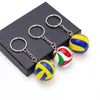 Клайки Lanyards Кожаный волейбол для ключей Mini PVC Car Keyrings Ball Sport Player Key Toys для женщин мужские сумки подвесной аксессуары оптом