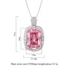 Pendants Vintage 15 20 mm Aquamarine Pink Quartz Pendant Colliers pour femmes Cocktail Gemstone Diamond Gem Stone Fine bijoux en gros en gros