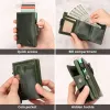 Holders RFID Credit Cards Holder Genuine Leather Wallet with Money Clip Luxury Magic Trifold Wallets Coin Pocket Smart Pop Up Cardholder