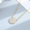 Подвесные ожерелья S925 Серебряное серебряное ожерелье Золотое ожерелье с круглым ожерельем Принцесса Рождество Q240426