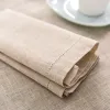 Pads 12pcs Set Napkins Dîner en lin Tableau à domicile personnalisé Napkins 4 taille Gris Linon blanc Gotton Gotton Napkins pour le mariage de la fête