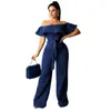 Kvinnors jumpsuits 2024 Fashion Elastic Plus Size Big Jeans Women Ladies Pants