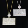 Iced Bling Letters with Money Bag hanger kettingen 2 kleuren Volledig verharde kubieke zirkoon heren hiphop initiaal afkomstig van NOTH307A