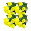 Fiori decorativi 4pcs artificiale vero touch 9 teste bouquet finto tulipano di nozze cerimonia di fiore composizione da giardino rosa