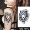 Tatuagem Transferência de tatuagem Impermeável Tattoo Tattoo Adesivo azul Rosa Mandala Henna Flash Tattoos Tiger Butterfly Body Art Arm Fake Tatoo Mulheres Mulheres 240427