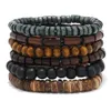 Kralen groothandel best verkochte meerlagige boeddha bead armbanden voor heren retro stijl elastische draad verstelbaar hout