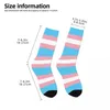 Herrensocken Transgender Flagge LGBT Pride Harajuku Hochwertige Strümpfe in der gesamten Saison lange Accessoires für die Geschenke der Frau