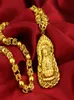 Персонализированное мужское золотоподобное ожерелье Сон Медное золото Гуанин Будда Моделирование подвеска