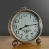 Orologi europei Vintage Iron Art Alarm Clock American Creative Electronic Calk Home highlight Studente Personalizzato Silenzioso