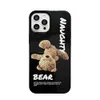 Mobiltelefonfodral tecknad film söt rolig plysch liten björn tpu mjukt omslag för iPhone 15 14 13 12 11 pro max mini 7 8 plus x x rocksockfodral J240426