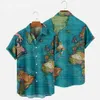 Camisas casuais masculinas camisas havaianas mapa 3d camisa de impressão masculina camisas femininas masculas vocação casual camisa de lapela de verão praia de camisa blush casual 240424