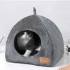 Carriers de gatos Cajas de cajas pelarias Plegables Cama de gato Cat Anti Slip House Dog House Gray Cat House Indoor Semi Sleep Cave Cave Cave Adecuado para carpas de perros pequeños 240426