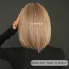 hair Wig womens bangs tea straight brown highlights dyed rice fashionable short hood with inner buckle Bob wig