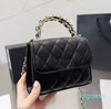 Classic Mini Chain Shoulder Bags Quilted Flap Crossbody Cowhide Trendy Top Quality Genuine Leather Bag Diamond Lattice Lady Cosmetic Case Designer Handbag 2024
