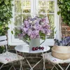 Jarrones Flores de metal jarrón jarra rústica jarra granja cubo francés decoración del hogar para arreglos florales frescos y secos