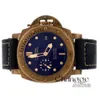 2024 للجنسين الفاخرة ساعة كلاسيكية جولة الكوارتز wristwatch peneri bronzo Blu Abisso 42 PAM01074 WL K161