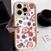 Obudowy telefonu komórkowego Strawberry Painted Case na iPhone 11 iPhone 15 14 13 Pro Max X XR XS Max 7 8 14 Plus SE 2020 2022 Soft Silikonowa pokrywa J240426