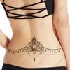 Tattoo Transfer Waterproof tillfällig tatuering klistermärke Flower Geometric Mönster Fake Tatto Flash Tatoo Chest Tato for Girl Women 240426