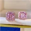 Свадебные украшения наборы Choucong Brand Luxury 925 Sier Sier Gold Fill Princess Cut Pink Topaz Cz Diamond Gemstones вечеринка Женщины Dhoxw