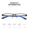 Objektive halbfreie Anti -Blue -Strahlen Square Myopia Brille Fertiger Frauen Metallstudent Rezept Brille 0 0,5 0,75 bis 6,0