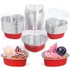 Formen 10/20/50pcs 100mltin Folie Aluminiumfolienpudding -Tasse mit Deckel Herzscheißer Einweg -Mini -Mousse -Cupcake -Behälter Backform Backform