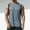 Tanques masculinos Tops de verão Rápula de secagem rápida T-shirt esportes solto lazer respirável Camisa sem mangas de fitness