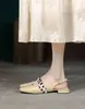Scarpe casual bloccante cuoio in pelle estate 2024 calzature all'aperto con tacchi bassi per sandali da lavoro da ufficio donne signore il VIP all'ingrosso