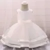 Robes de fille en bas âge en bassin baptême robe princesse pour bébés filles tulle mariage 1er anniversaire robes de fête d'arc baptide