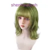 Internet célébrité beau coiffure de la clavicule moyenne mi-longueur bouclé maïs chaude rippage de pera verte du temps nouveau style