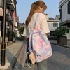 Sırt çantası stili sırt çantaları kadın tuval tie boya harajuku renkli sokak kıyafetleri tatlı kızlar eğlence seyahat okul çantaları unisex korean ulzzang chic