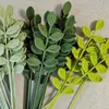 Handgjorda virkningar Green Leaf Artificial Plant Handknited lämnar Fake Eucalyptus Cotton Wool Leaves Crafts Home Decor 240424