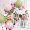 Décoration de fête 79pcs rose vert blanc ballon de latex balon garland arc kit pour l'anniversaire de mariage de baby shower anniversaire