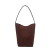 Suede the Row Tote Bag Reversed Suede High Capacity Suede Autumn/Winter Pendlare One Shoulder Bucket Bag Jupi