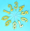 100pcs Gold 09 Number Environmental Smokeless Digital Candle Chassis Tray Kids Baby Birthday Party Supply Cake Decor4323307