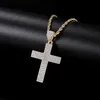 Hip Hop Full 5A Zircon Cross Pendant with TopBling Tennis Chain Men Jewelry Gift