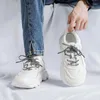 Casual Shoes Korean Style Men's Breattable Sports Lace-Up Platform Oxfords Shoe Black White Sneakers Youth Street Footwear