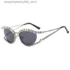 Solglasögon XJIEA 2024 Designer Diamond för kvinnors lyxmärke Fashion Steampunk Mens Glasses Party Beach Shadow Accessories Q240425